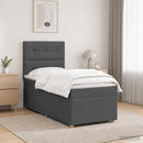 vidaXL LED Boxspring Ágy Mattal Sötétszürke 90 x 190 cm Szövet