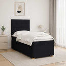 vidaXL Boxspring ágy matraccal fejtámlával Fekete 90 x 190 cm Szövet
