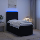 vidaXL Boxspring ágy matraccal fejtámlával Fekete 90 x 200 cm Szövet