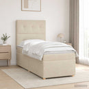 vidaXL Boxspring ágy matraccal Krémszínű 90 x 200 cm Szövet