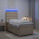 vidaXL Boxspring ágy matraccal Krémszínű 90 x 200 cm Szövet