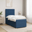 vidaXL Boxspring ágy matraccal LED szalagokkal Kék 80 x 200 cm Szövet