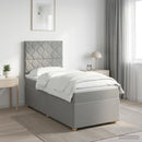 vidaXL Boxspring ágy matraccal Világosszürke 90 x 200 cm Szövet