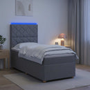 vidaXL Boxspring ágy matraccal Világosszürke 90 x 200 cm Szövet