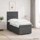 vidaXL Boxspring ágy matraccal Sötétszürke 100 x 200 cm Szövet
