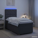vidaXL Boxspring ágy matraccal Sötétszürke 90 x 200 cm Szövet