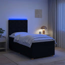 vidaXL Boxspring ágy matraccal fejtámlával Fekete 100 x 200 cm Szövet
