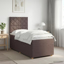 vidaXL Boxspring ágy matraccal Sötét Barna 100 x 200 cm Szövet