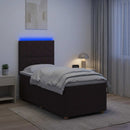 vidaXL Boxspring ágy matraccal Sötét Barna 100 x 200 cm Szövet