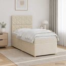 vidaXL Boxspring ágy matraccal Krémszínű 90 x 200 cm Szövet