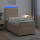 vidaXL Boxspring ágy matraccal Krémszínű 90 x 200 cm Szövet