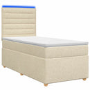 vidaXL Boxspring ágy matraccal Krémszínű 90 x 190 cm Szövet