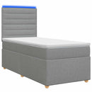 vidaXL Boxspring ágy matraccal Világosszürke 90 x 200 cm Szövet