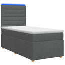 vidaXL Boxspring ágy matraccal Sötétszürke 90 x 200 cm Szövet