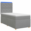 vidaXL Boxspring ágy matraccal Világosszürke 90 x 200 cm Szövet