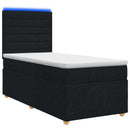 vidaXL Boxspring ágy matraccal fejtámlával Fekete 100 x 200 cm Szövet