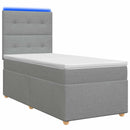 vidaXL Boxspring ágy matraccal Világosszürke 100 x 200 cm Szövet