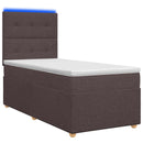 vidaXL Boxspring ágy matraccal Sötét Barna 100 x 200 cm Szövet