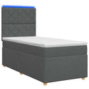 vidaXL Boxspring ágy matraccal Sötétszürke 100 x 200 cm Szövet