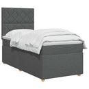 vidaXL Boxspring ágy matraccal Sötétszürke 100 x 200 cm Szövet