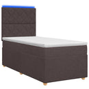 vidaXL Boxspring ágy matraccal Sötét Barna 100 x 200 cm Szövet