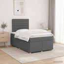 vidaXL Boxspring ágy matraccal Sötétszürke 120 x 200 cm Szövet