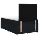 vidaXL Boxspring ágy matraccal fejtámlával Fekete 120 x 190 cm Szövet
