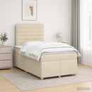 vidaXL Boxspring ágy matraccal Krémszínű 120 x 190 cm Szövet