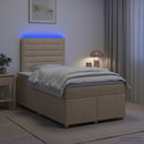 vidaXL Boxspring ágy matraccal Krémszínű 120 x 190 cm Szövet