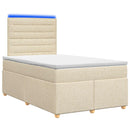 vidaXL Boxspring ágy matraccal Krémszínű 120 x 190 cm Szövet