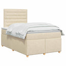 vidaXL Boxspring ágy matraccal Krémszínű 120 x 190 cm Szövet