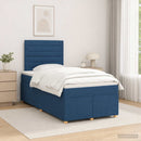 vidaXL Boxspring ágy matraccal LED szalagokkal Kék 120 x 200 cm Szövet