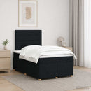 vidaXL Boxspring ágy matraccal fejtámlával Fekete 120 x 200 cm Szövet