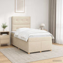 vidaXL Boxspring ágy matraccal Krémszínű 120 x 190 cm Szövet