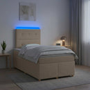 vidaXL Boxspring ágy matraccal Krémszínű 120 x 190 cm Szövet