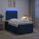 vidaXL Boxspring ágy matraccal LED szalagokkal Kék 120 x 200 cm Szövet