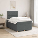 vidaXL Boxspring ágy matraccal Sötétszürke 120 x 200 cm Szövet