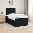 vidaXL Boxspring ágy matraccal fejtámlával Fekete 120 x 190 cm Szövet