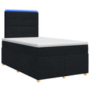 vidaXL Boxspring ágy matraccal fejtámlával Fekete 120 x 200 cm Szövet