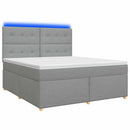 vidaXL Boxspring ágy matraccal Világosszürke 140 x 190 cm Szövet