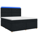 vidaXL Boxspring ágy matraccal fejtámlával Fekete 140 x 190 cm Szövet