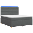 vidaXL Boxspring ágy matraccal Sötétszürke 140 x 200 cm Szövet