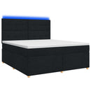 vidaXL Boxspring ágy matraccal fejtámlával Fekete 140 x 200 cm Szövet