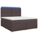 vidaXL Boxspring ágy matraccal Sötét Barna 140 x 200 cm Szövet