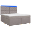 vidaXL Boxspring ágy matraccal Tópszínű 140 x 200 cm Szövet