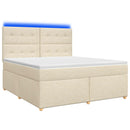 vidaXL Boxspring ágy matraccal Krémszínű 160 x 200 cm Szövet