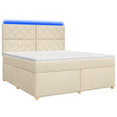 vidaXL Boxspring ágy matraccal Krémszínű 160 x 200 cm Szövet