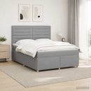 vidaXL Boxspring ágy matraccal Világosszürke 140 x 190 cm Szövet