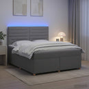 vidaXL Boxspring ágy matraccal Világosszürke 140 x 200 cm Szövet