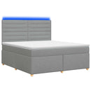 vidaXL Boxspring ágy matraccal Világosszürke 180 x 200 cm Szövet